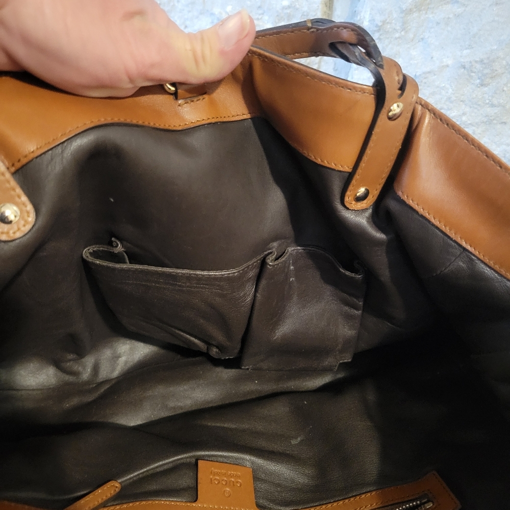 Gucci Beige/Brown Python Bag with Leather Tote - Picture 10 of 14